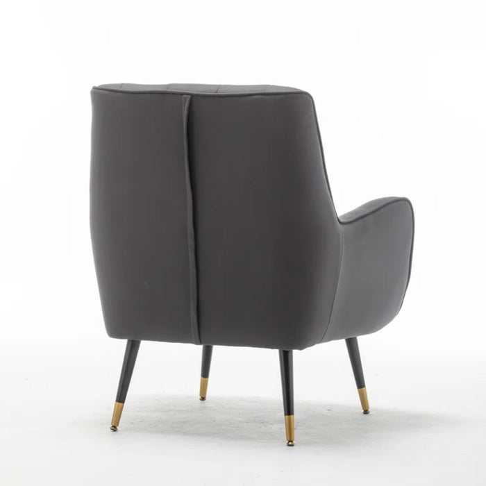 Rich Grey Thick Padded Velvet Armchair with Cushion