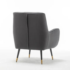 Rich Grey Thick Padded Velvet Armchair with Cushion - All India Decor