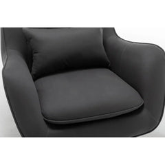 Rich Grey Thick Padded Velvet Armchair with Cushion - All India Decor