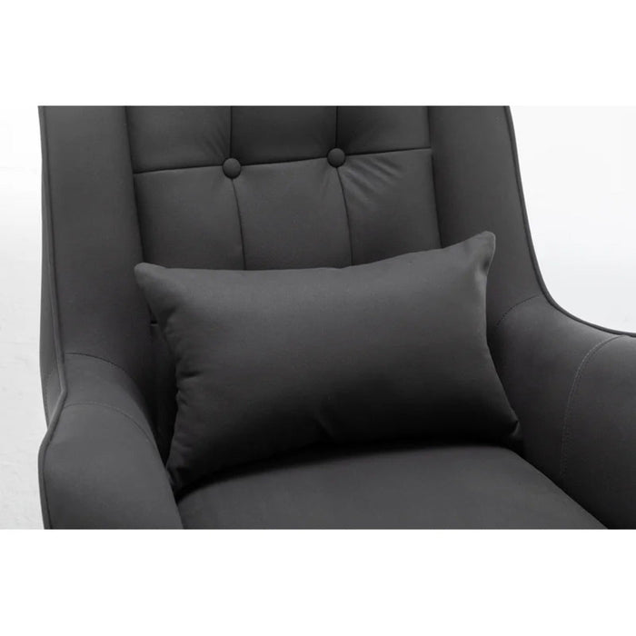 Rich Grey Thick Padded Velvet Armchair with Cushion