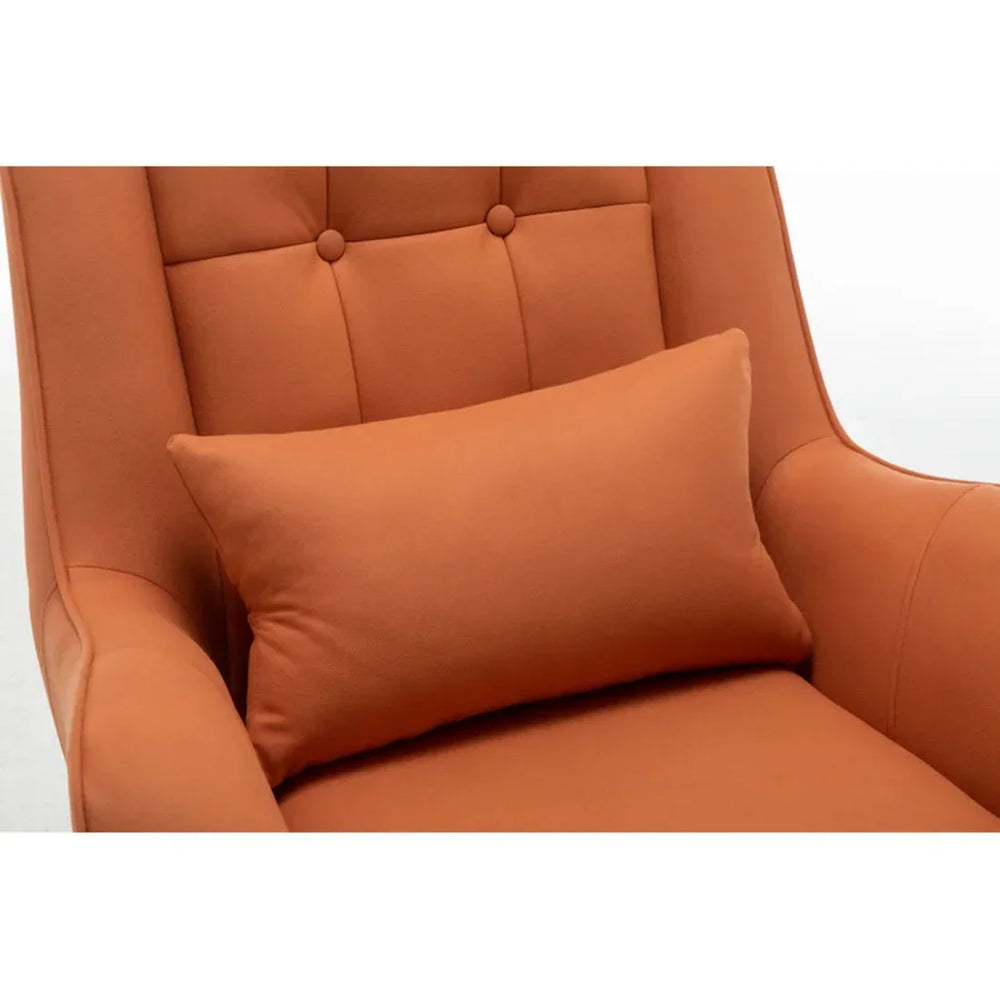 Mustard Yellow Thick Padded Velvet Armchair with Cushion - All India Decor