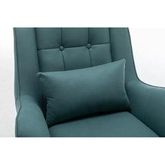 Olive Green Thick Padded Velvet Armchair with Cushion - All India Decor