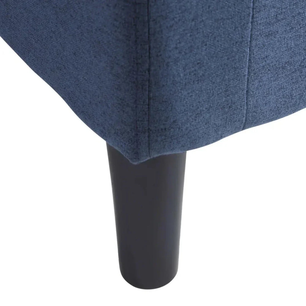 Bluish Grey Comfy Round Back Velvet Chair With Ottoman - All India Decor