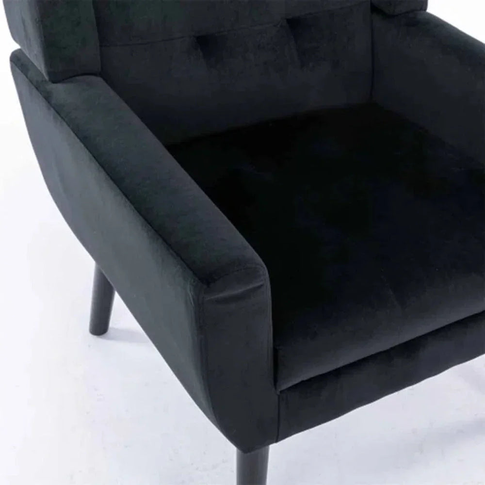 Urban Black Super Soft Velvet Armchair - All India Decor