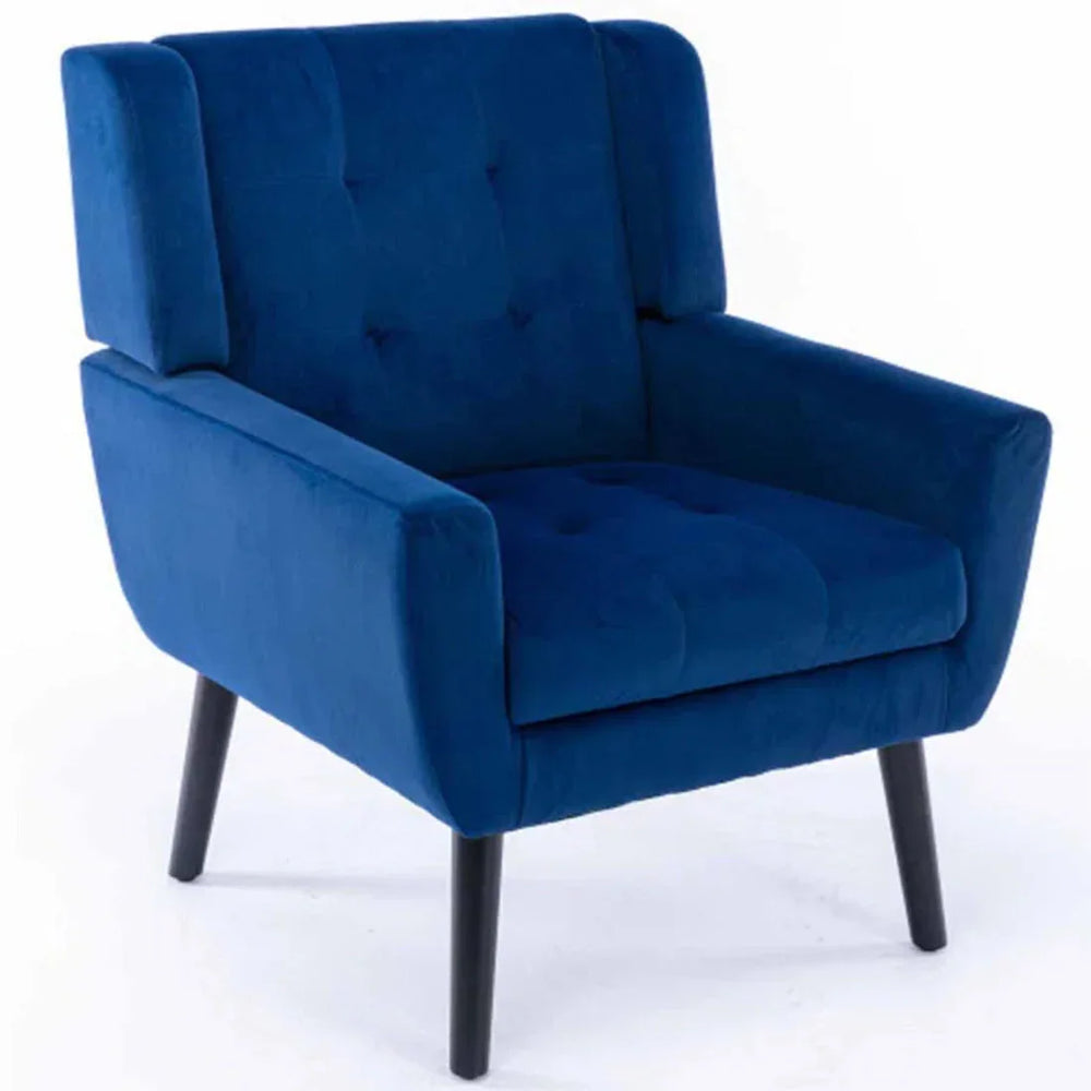 Urban Blue Super Soft Velvet Armchair - All India Decor
