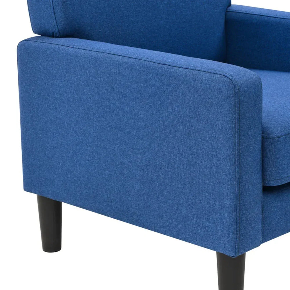 Blue Standard Velvet Chair With Ottoman - All India Decor