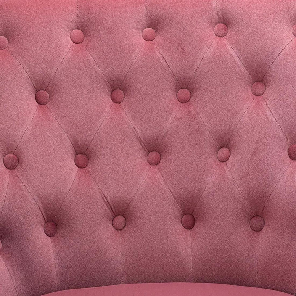 Detailed Tufted Super Comfy Blush Velvet Lounge Chair - All India Decor