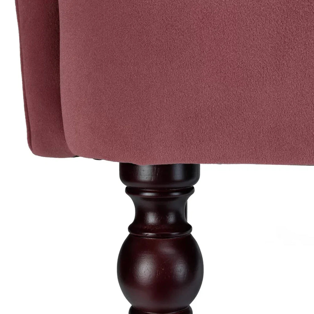 Detailed Tufted Super Comfy Blush Velvet Lounge Chair - All India Decor