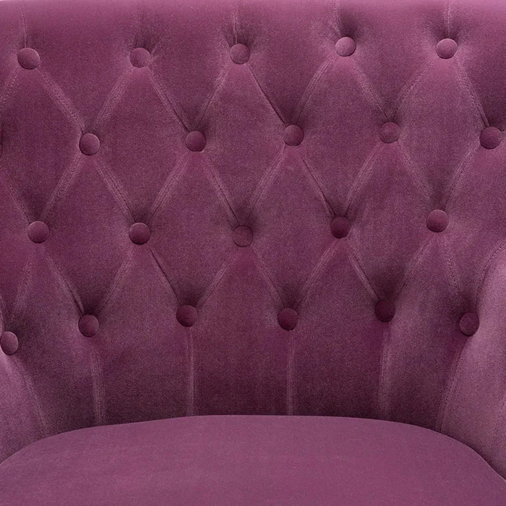 Detailed Tufted Super Comfy Magenta Velvet Lounge Chair - All India Decor