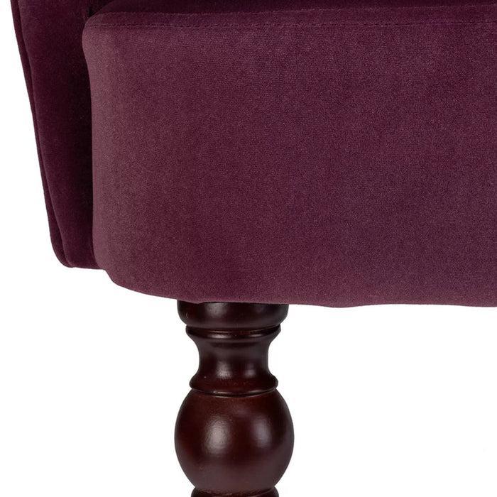 Detailed Tufted Super Comfy Magenta Velvet Lounge Chair