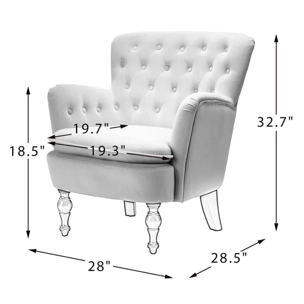 Detailed Tufted Super Comfy Magenta Velvet Lounge Chair - All India Decor