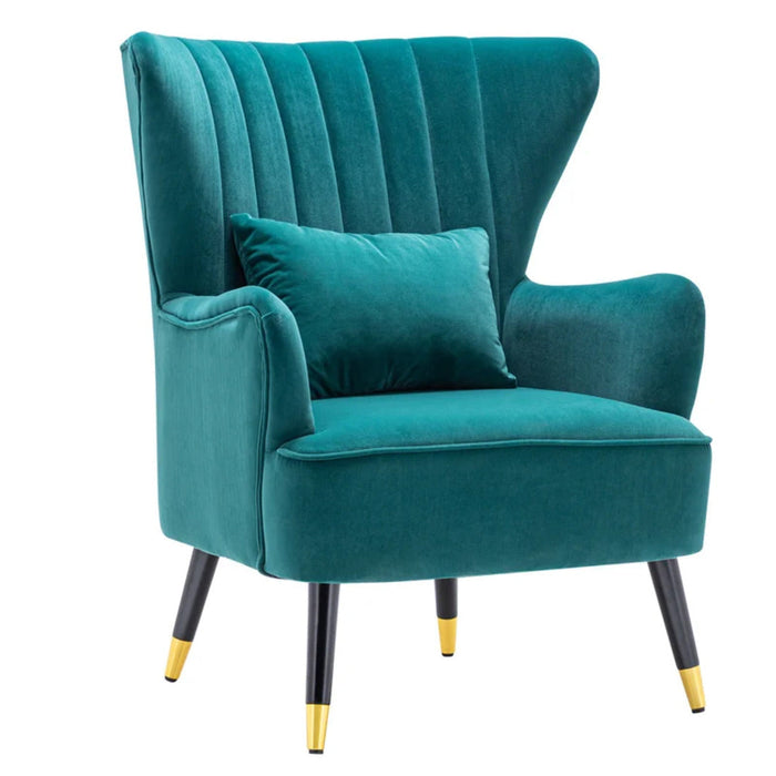 Emerald Chic Tufted Accent Chair With Cushion