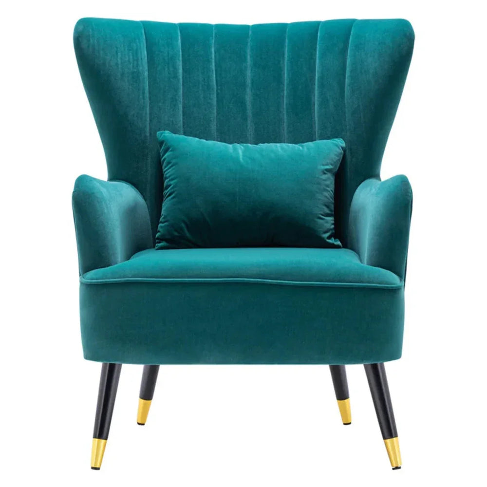 Emerald Chic Tufted Accent Chair With Cushion - All India Decor