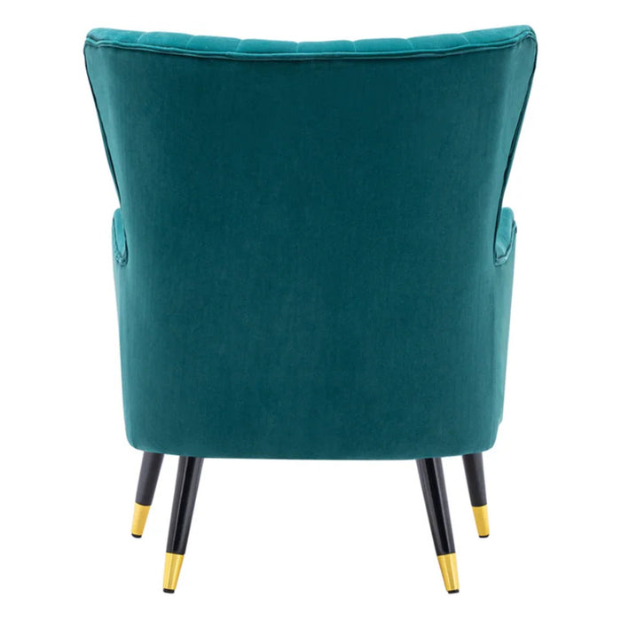 Emerald Chic Tufted Accent Chair With Cushion