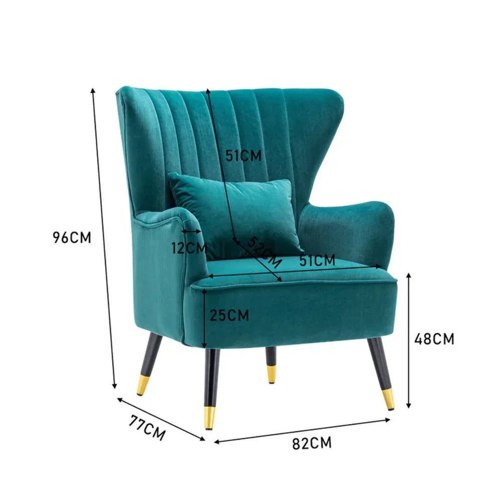 Emerald Chic Tufted Accent Chair With Cushion - All India Decor