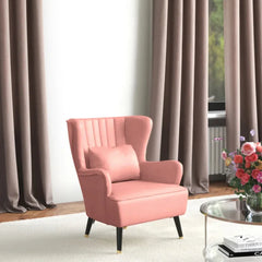 Peach Chic Tufted Accent Chair With Cushion - All India Decor