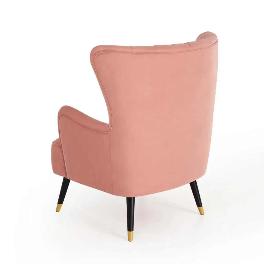 Peach Chic Tufted Accent Chair With Cushion - All India Decor