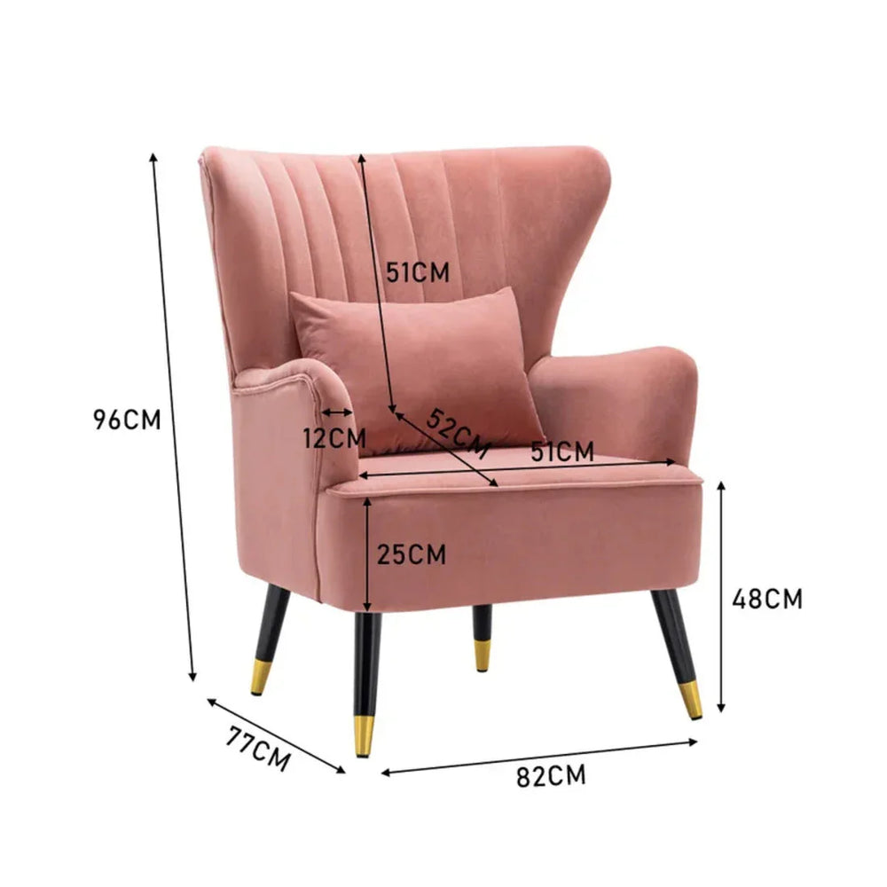 Peach Chic Tufted Accent Chair With Cushion - All India Decor