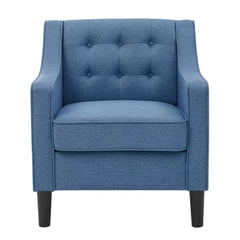 Skyblue Tufted Comfy Lounge Chair With Ottoman - All India Decor