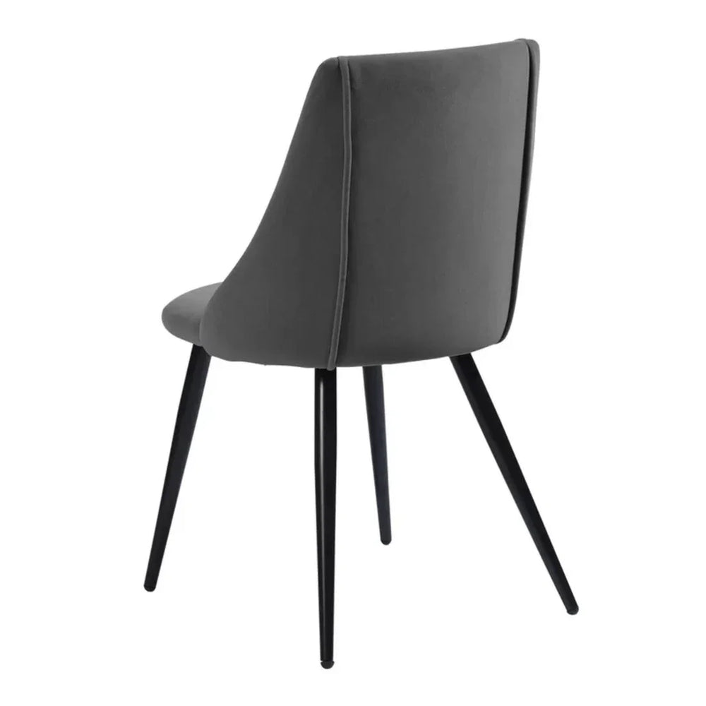 Minimalist Grey Velvet Dining Chair - All India Decor