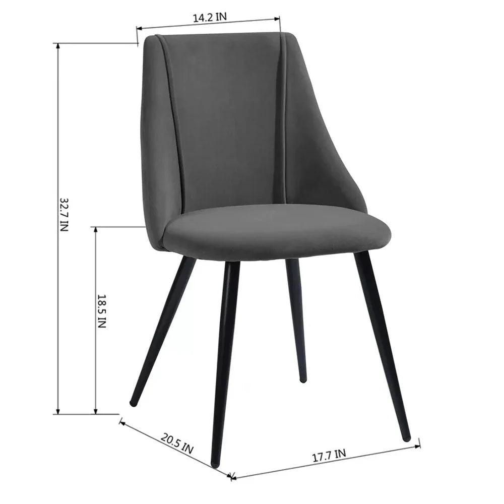 Minimalist Grey Velvet Dining Chair - All India Decor