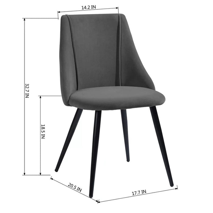 Minimalist Grey Velvet Dining Chair