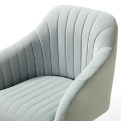 Refined WhiteTufted Velvet Armchair With Golden Legs - All India Decor