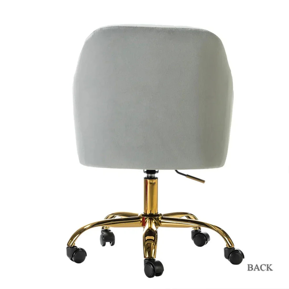 Refined WhiteTufted Velvet Armchair With Golden Legs - All India Decor