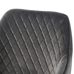 Grey Diamond Cut Velvet Accent Chair With Black Legs