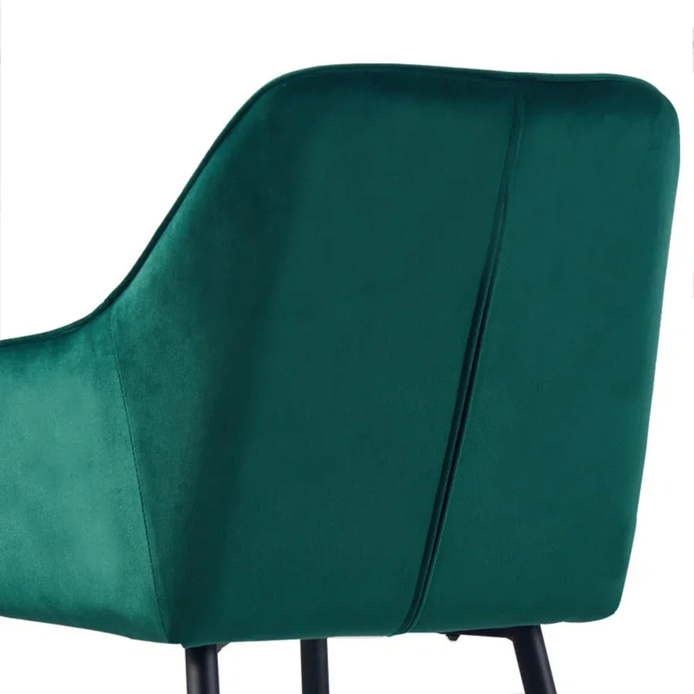 Emerald Diamond Cut Velvet Accent Chair With Black Legs - All India Decor