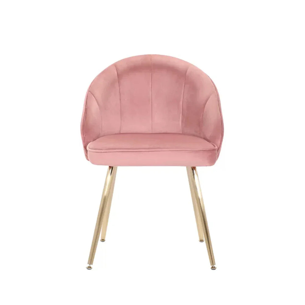 Golden Legged Luxury Pink Velvet Accent Chair - All India Decor