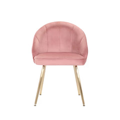 Golden Legged Luxury Pink Velvet Accent Chair