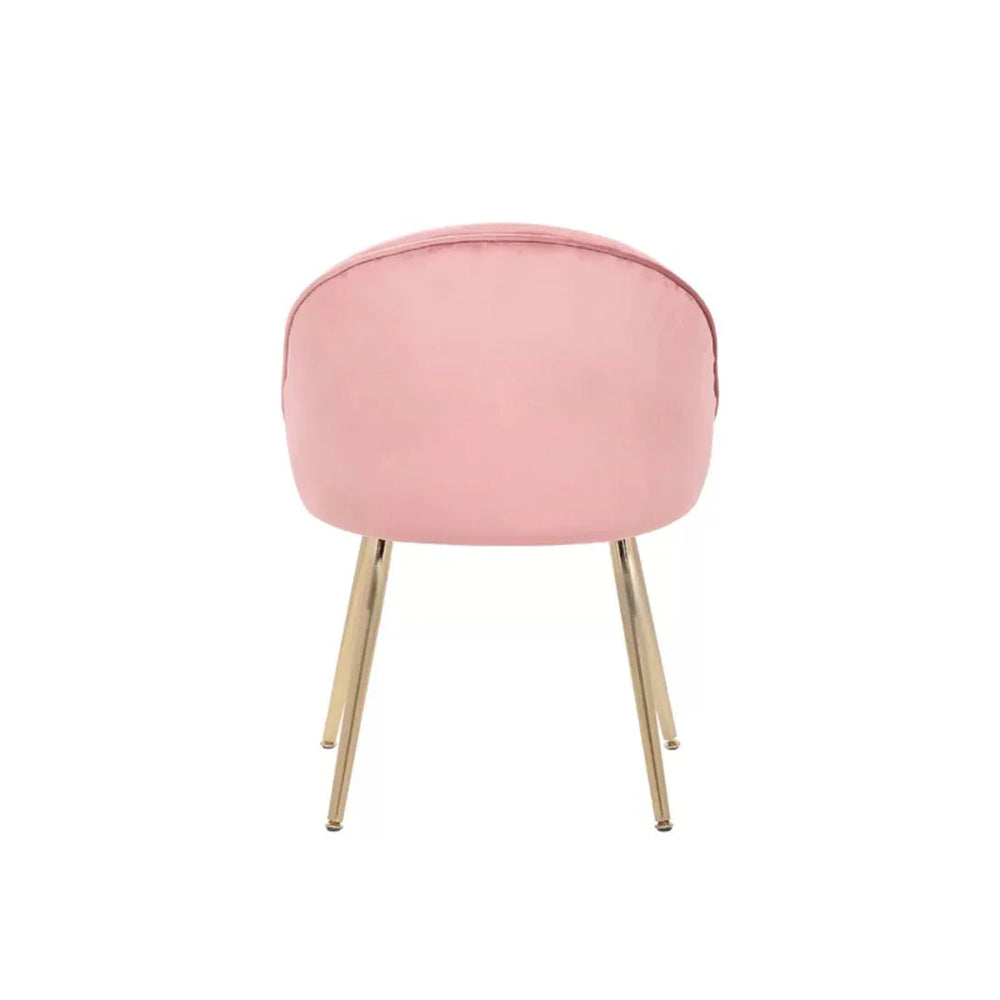 Golden Legged Luxury Pink Velvet Accent Chair - All India Decor