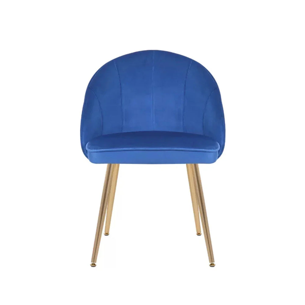 Golden Legged Luxury Blue Velvet Accent Chair - All India Decor