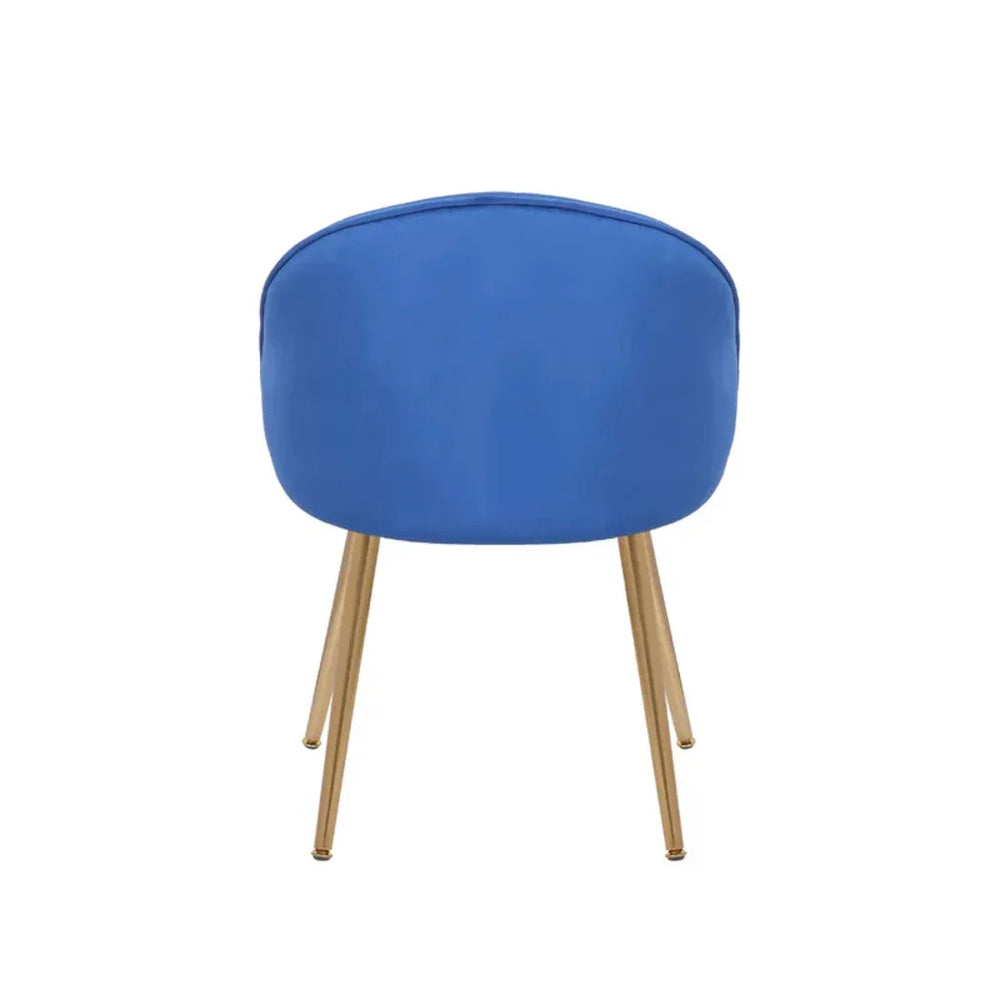 Golden Legged Luxury Blue Velvet Accent Chair - All India Decor
