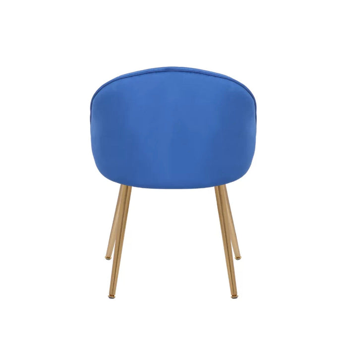 Golden Legged Luxury Blue Velvet Accent Chair