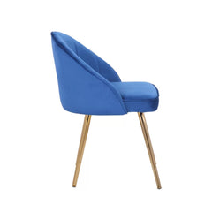 Golden Legged Luxury Blue Velvet Accent Chair