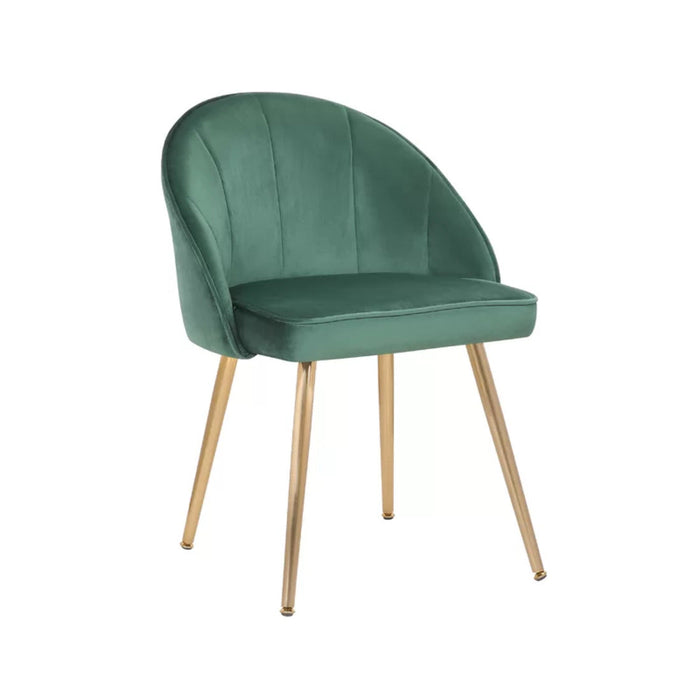 Golden Legged Luxury Green Velvet Accent Chair