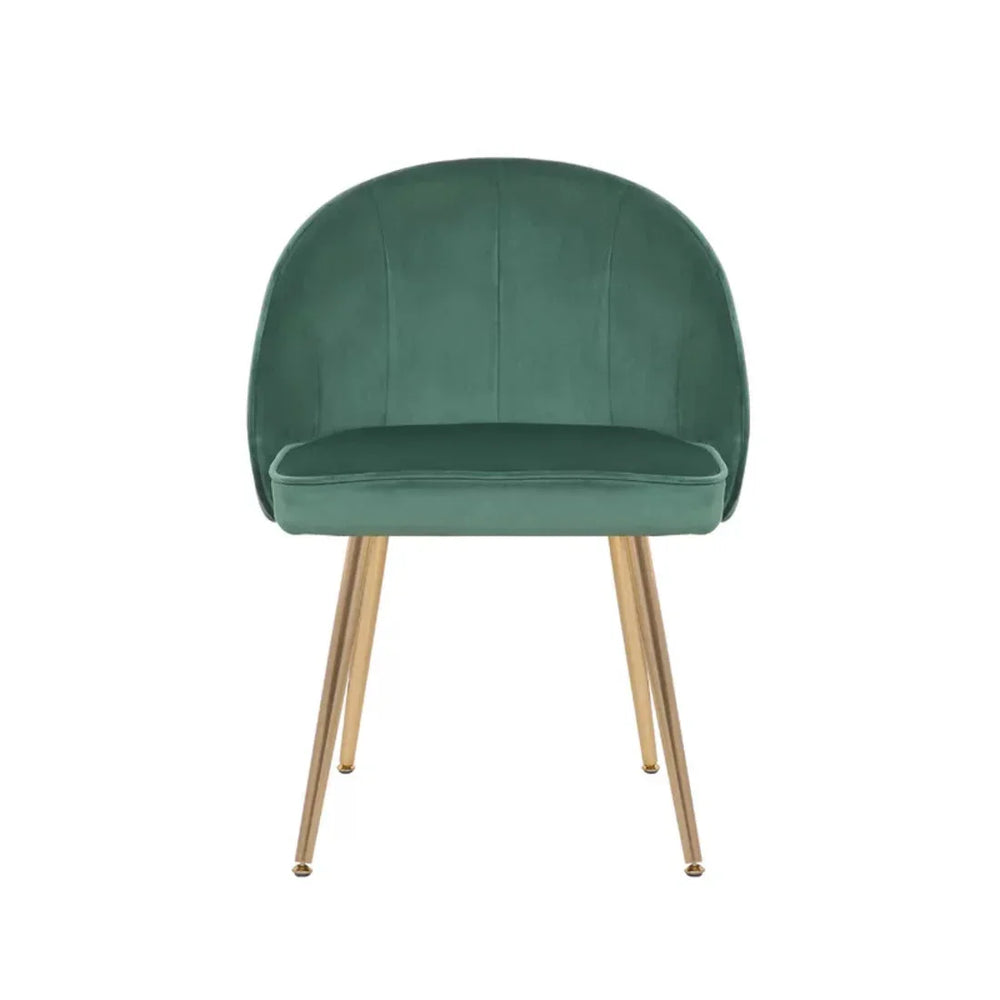 Golden Legged Luxury Green Velvet Accent Chair - All India Decor