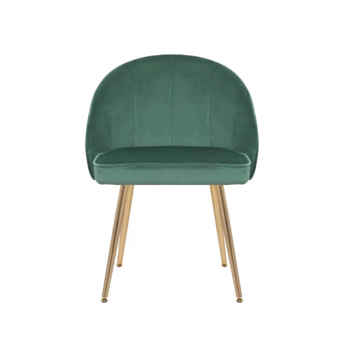 Golden Legged Luxury Green Velvet Accent Chair