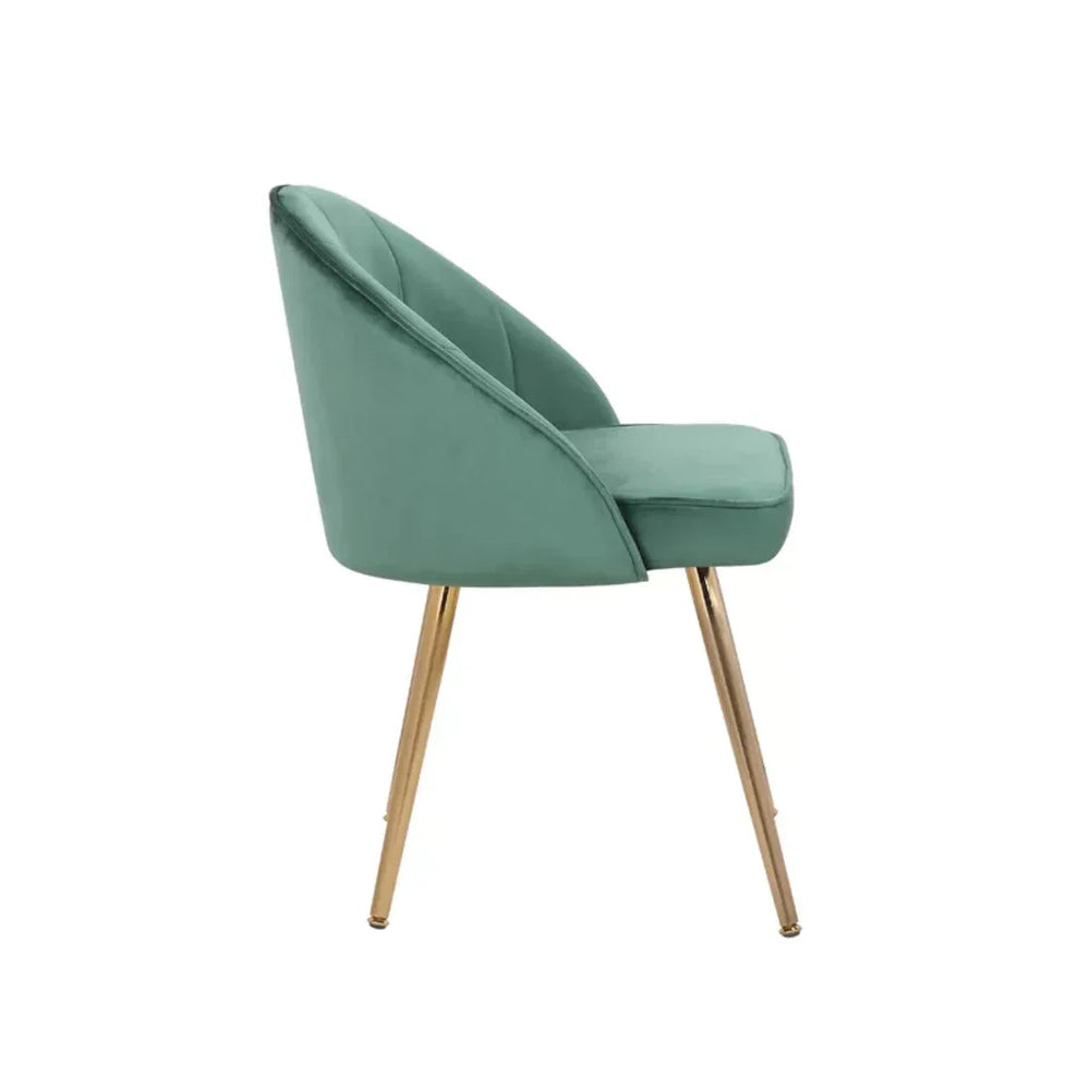 Golden Legged Luxury Green Velvet Accent Chair - All India Decor