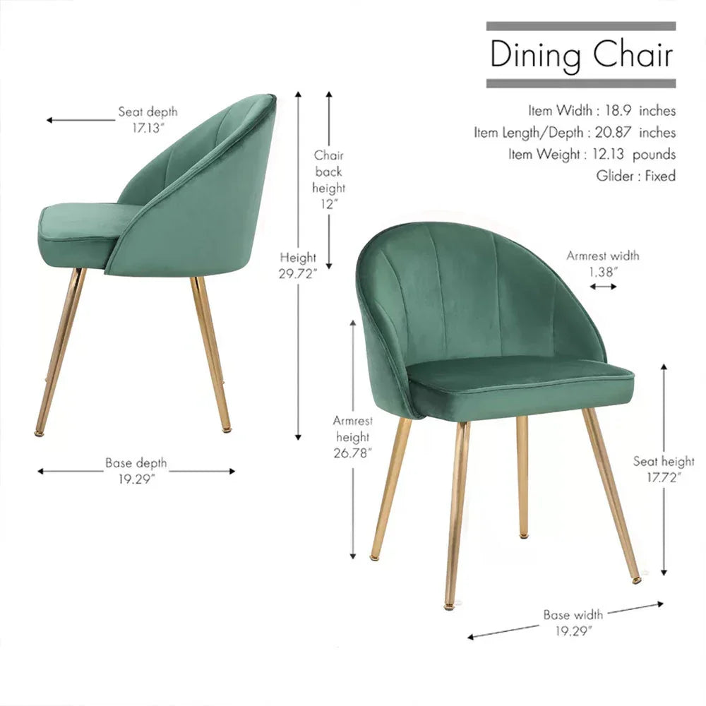 Golden Legged Luxury Green Velvet Accent Chair - All India Decor