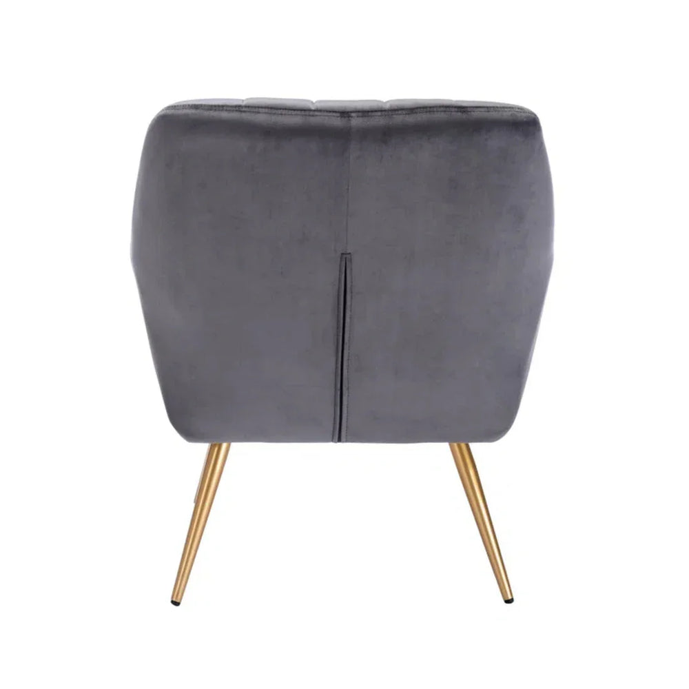 Dense Padded Bright Grey Velvet Accent Chair - All India Decor