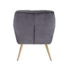 Dense Padded Bright Grey Velvet Accent Chair