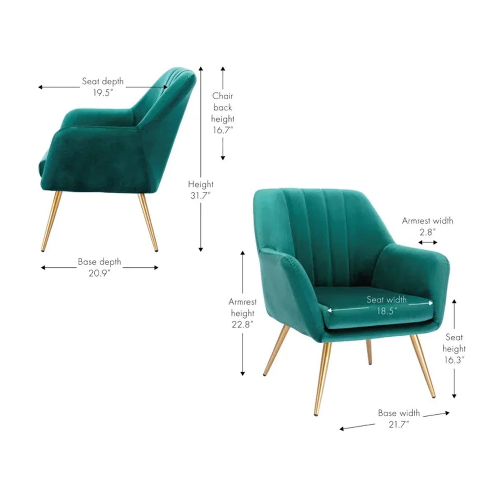 Dense Padded Bright Green Velvet Accent Chair - All India Decor
