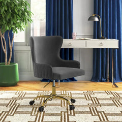 Luxury Grey Velvet Armchair With Golden Base - All India Decor