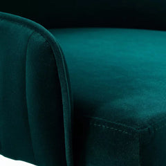 Luxury Emerald Velvet Armchair With Golden Base - All India Decor