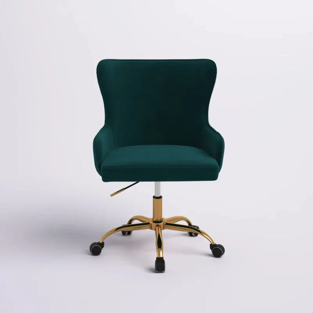 Luxury Emerald Velvet Armchair With Golden Base - All India Decor