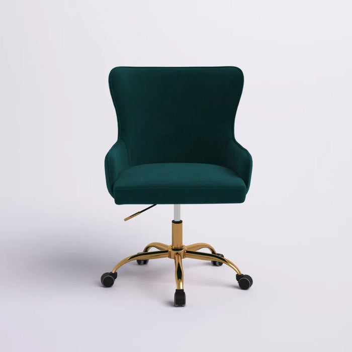 Luxury Emerald Velvet Armchair With Golden Base