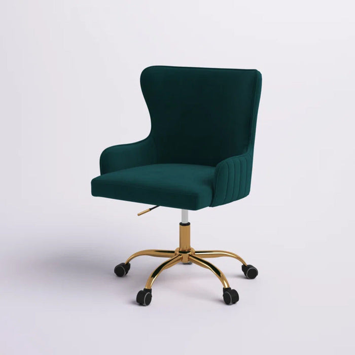 Luxury Emerald Velvet Armchair With Golden Base